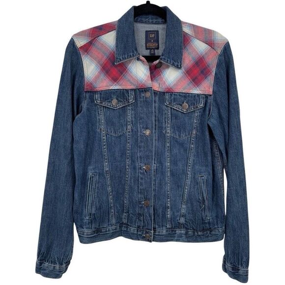 Gap + Pendleton 1969 Icon Denim Jacket Dark Indigo Blue Size Small Tall - Picture 2 of 7